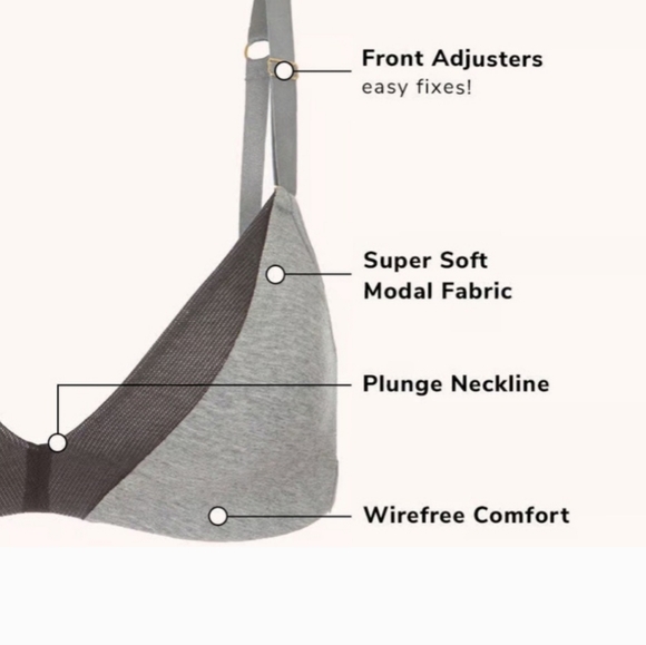 NWT ALL YOU LIVELY, no wire, padded covertable strap bra, gray / black - Picture 4 of 15